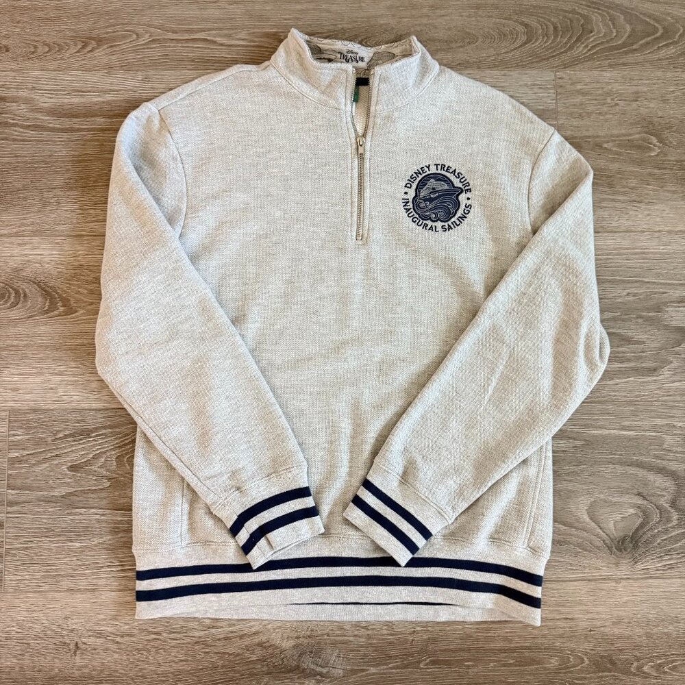 Disney Treasure Inaugural Sailing Quarter Zip Pullover | Rare DCL Crewneck | L